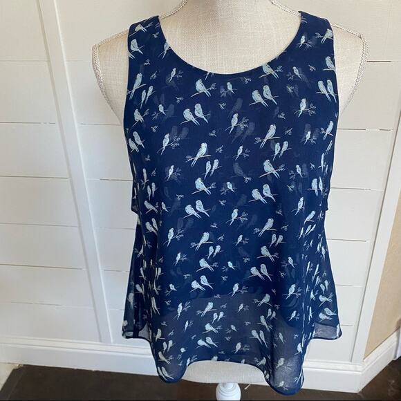CAbi Parakeet Chirp layered tank top/ blouse with zipper - XS EUC - Picture 2 of 9
